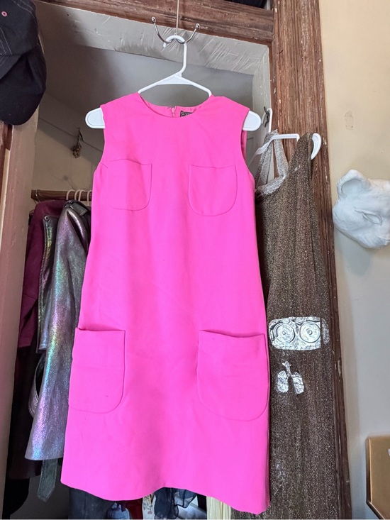 Versace Dresses & Skirts - Versace Rare last collection by Gianni mod Hot Pink Sleeveless Shift Dress sz 4
